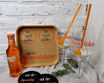 personalisiertes Set •Aperol• |Tablett | Aperoli | Holy Aperoli | Geschenk | Mädelsabend | Aperölchen