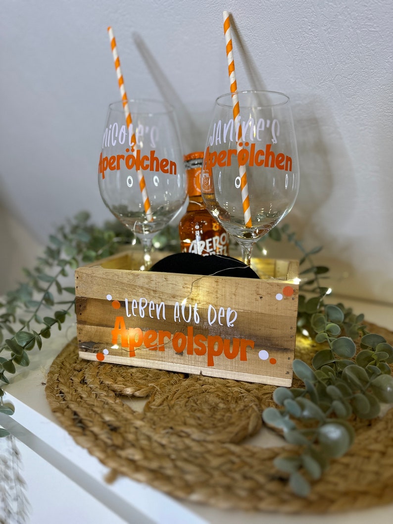 personalisiertes Geschenkset Aperol Aperölchen Holy Aperoli Mädelsabend Freundinnen Geschenk Mitbringsel Bild 3