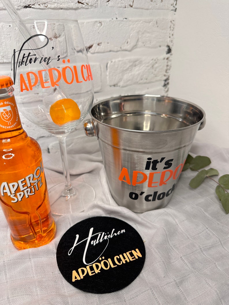 personalisiertes Geschenkset Aperol o'clock Aperol Geschenk Holy Aperoli Aperol Spritz Bild 4