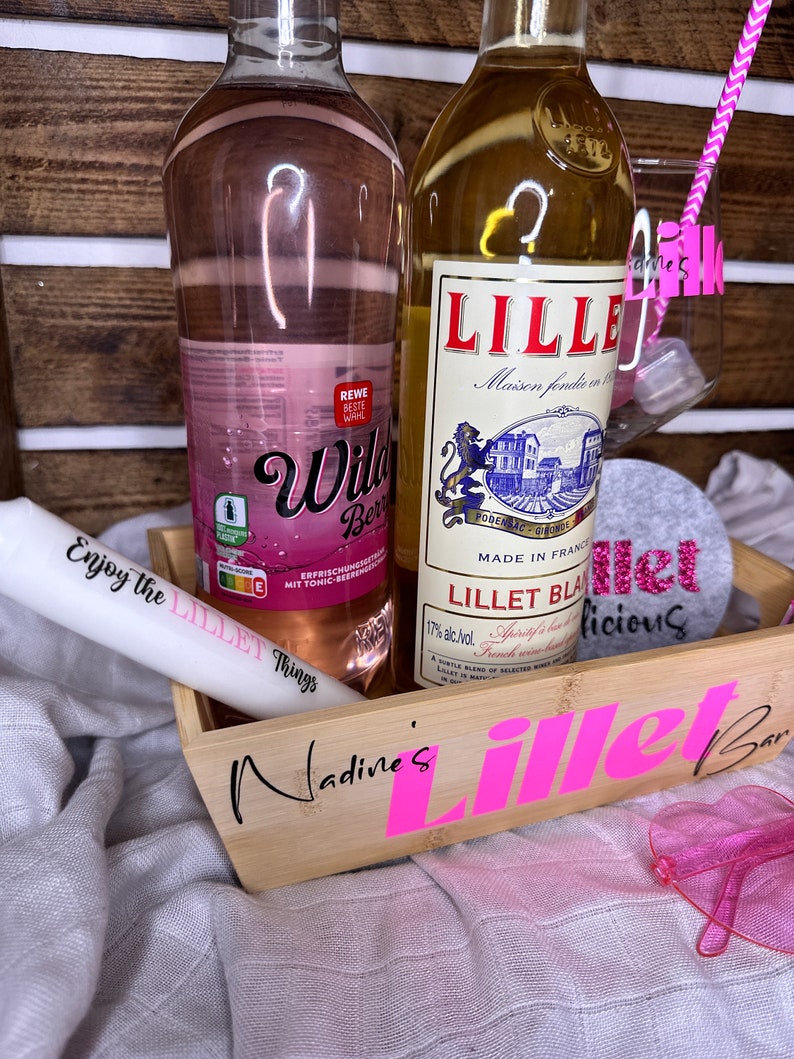 personalisiertes Geschenkset Lillet Bar Wild Berry Lilletlicious Freundinnen Geschenk Geburtstag BFF Mitbringsel Bild 3