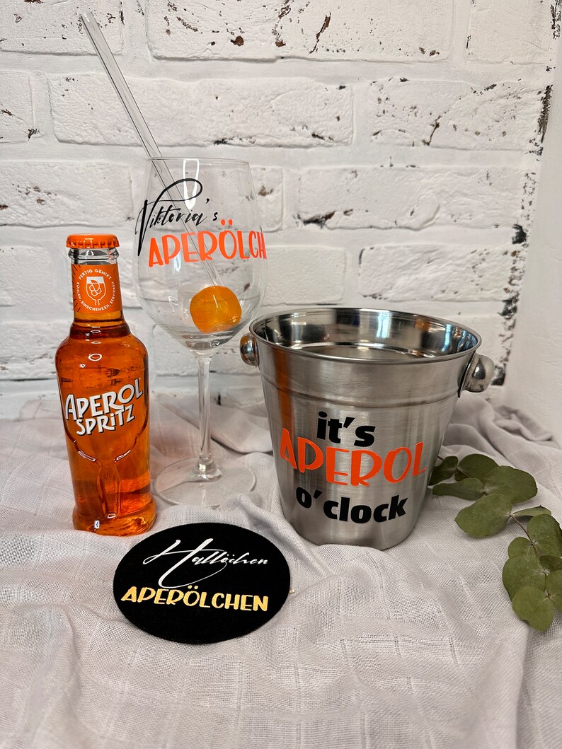 personalisiertes Geschenkset Aperol o'clock Aperol Geschenk Holy Aperoli Aperol Spritz Bild 1