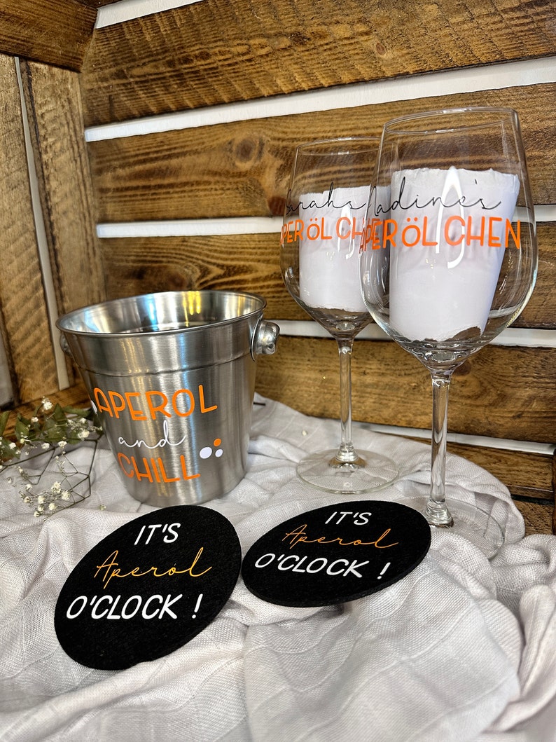 personalisiertes Geschenkset Aperol Aperölchen Holy Aperoli Mädelsabend Freundinnen Geschenk Mitbringsel Bild 3