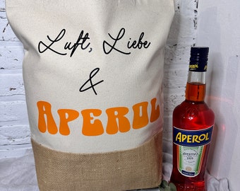 großer Jutebeutel | Shopper | Aperol | Aperoli | Aperol Spritz | Beutel