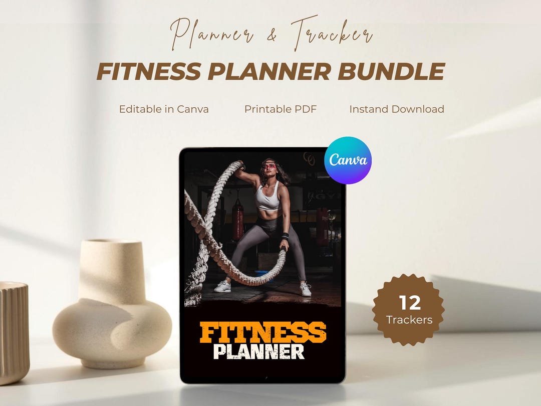 Printable Health and Fitness Planner Bundle Digital Fitness Journal ...