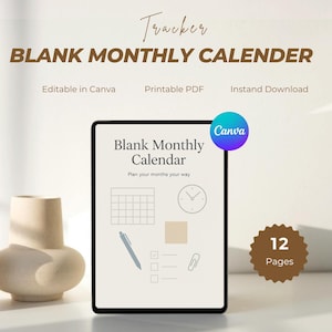 Blank Monthly Calendar Template: Printable Minimalist Design (PDF Download)