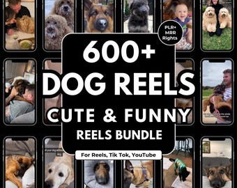 600 Cute and Funny Dog Reels Bundle Faceless Pet Videos for Viral Content Instagram TikTok YouTube Shorts Digital Download