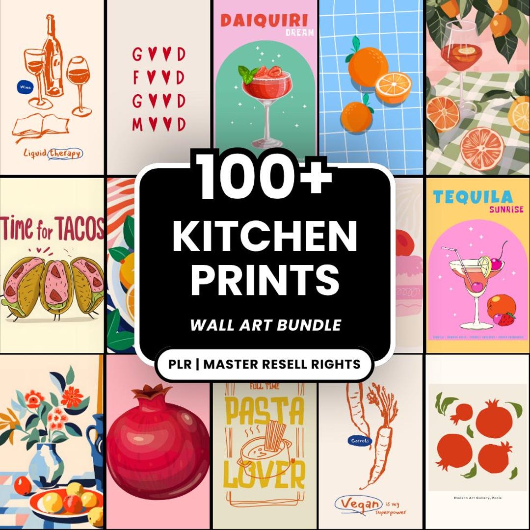 Caterease Kitchen Beo Prints 100+ Kitchen Art Prints Bundle, Food & Drink Wall Decor (digital ...