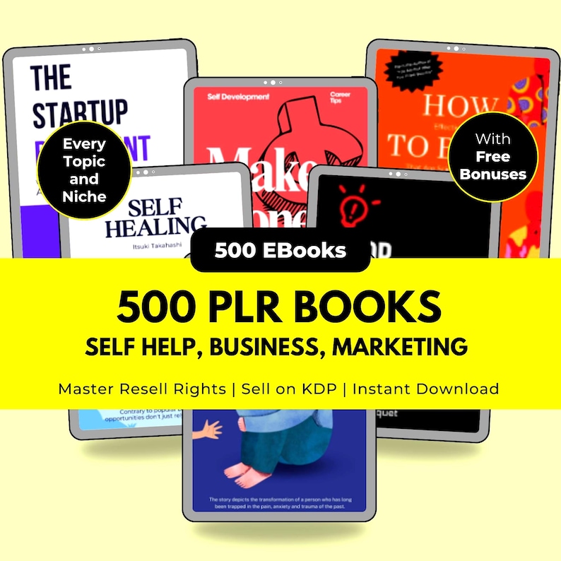 eBook Mega Bundle  PLR & MRR Resell Rights Business, Marketing, Self Help, Finance Lifestyle Books for KDP, Etsy, Online Selling