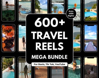 Travel Reels Bundle: 600+ Adventure Videos, PLR MRR (Digital Download)