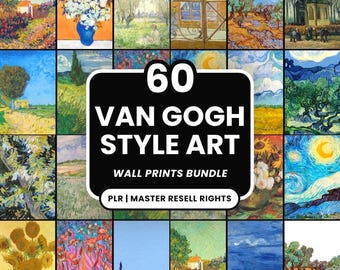 60 Van Gogh Art Prints Bundle, Famous Paintings (Digital Download)