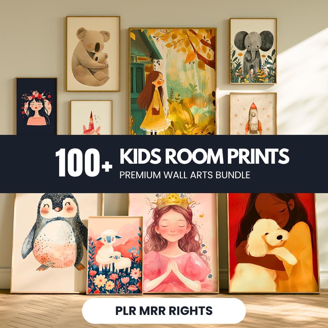100+ Kids Room Prints Nursery Wall Art Mega Bundle (digital Download ...