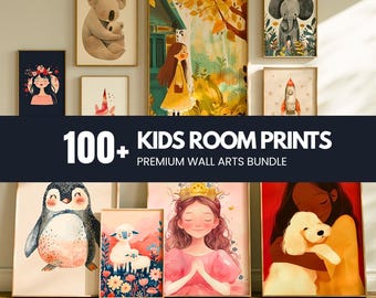 Más de 100 láminas para la habitación de los niños: paquete gigante de arte mural para guardería (descarga digital)
