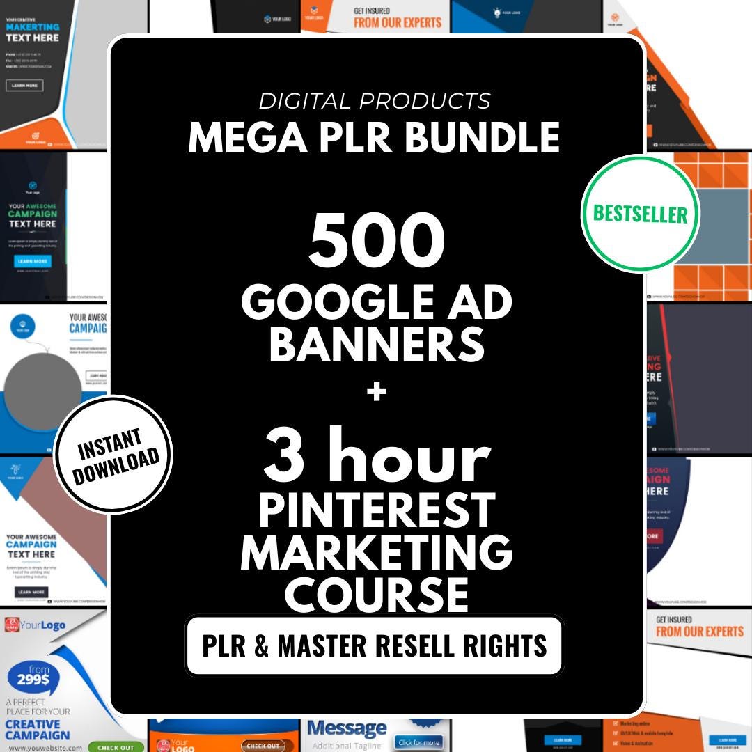 Google Ads Banner Templates Bundle + Pinterest SEO Course PLR MRR ...