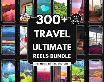 300+ Travel Reels Bundle | PLR MRR Video Content (Digital Download)