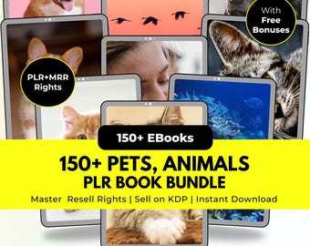 Pacchetto di eBook su animali domestici e animali - Addestramento cani, salute gatti PLR MRR (download digitale)