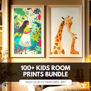 100+ Kids Room Nursery Wall Art Mega Bundle, Playroom Decor, Printable Wall Art, Kids room prints, nursery prints, wall art bundle