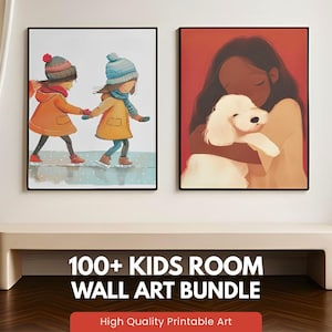 100+ Kids Room Nursery Wall Art Mega Bundle, Playroom Decor, Printable Wall Art, Kids room prints, nursery prints, wall art bundle