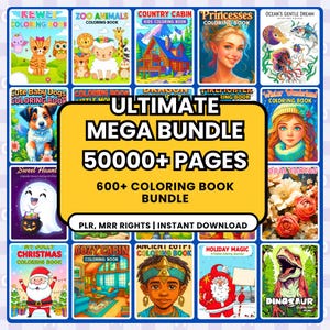 50.000+ digitale Malseiten bündeln, niedlich, einfach, Aktivitätsbücher Hochzeit, Jugendliche & Erwachsene, PDF, Kdp, Instant Download Buch
