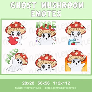 Ghost Mushroom Twitch Emotes (6)
