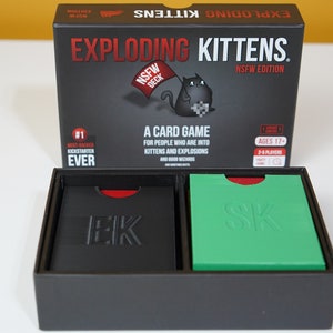 3D Printed Expanding Kittens Card Deck Holder Set with Game Box Insert image 5