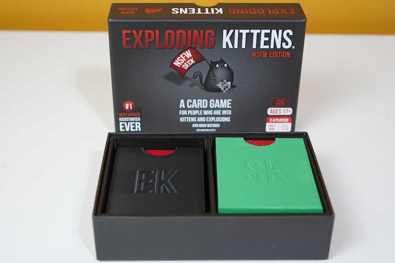 3D Printed Expanding Kittens Card Deck Holder Set with Game Box Insert image 5