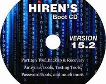 Hiren's Boot Disc 15.2 Recupero & Riparazione Windows XP Vista 7 8 10 CD DVD