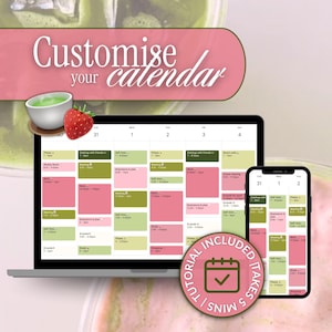 Strawberry Matcha Calendar Palette ~ Google Calendar Customisation