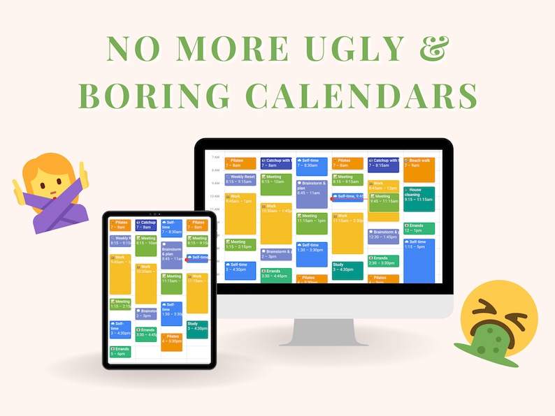 Google Calendar Customisation Palette Pretty Plum Etsy