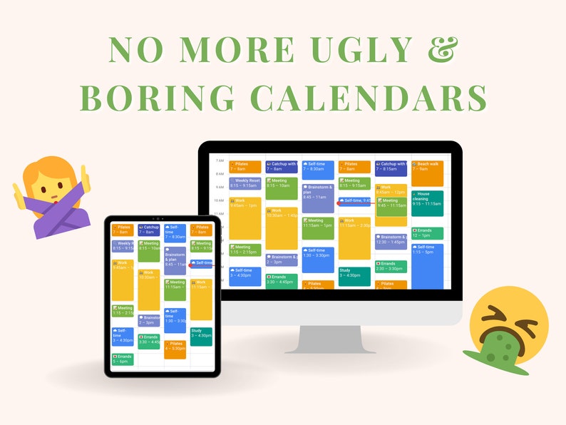 Google Calendar Customisation Palette Soft Clay Etsy