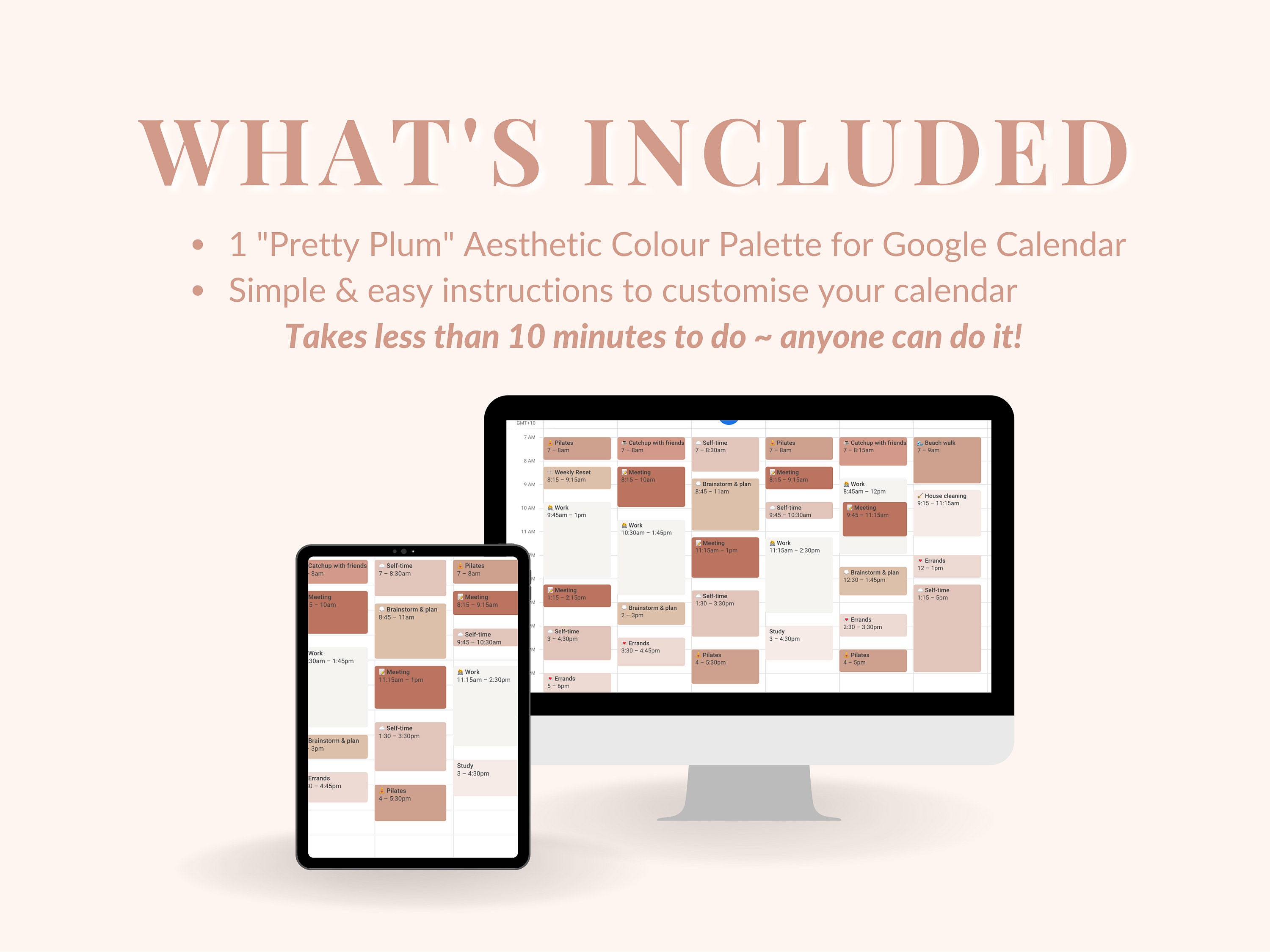 Google Calendar Customisation Palette Soft Clay - Etsy Denmark