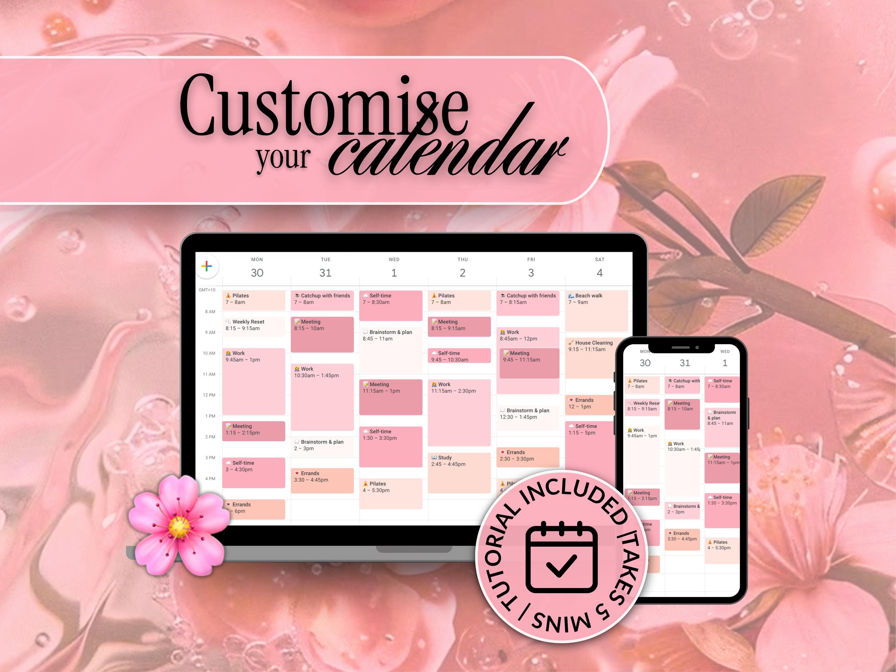 Google Calendar Customisation Palette ~ Cherry Blossom - Etsy