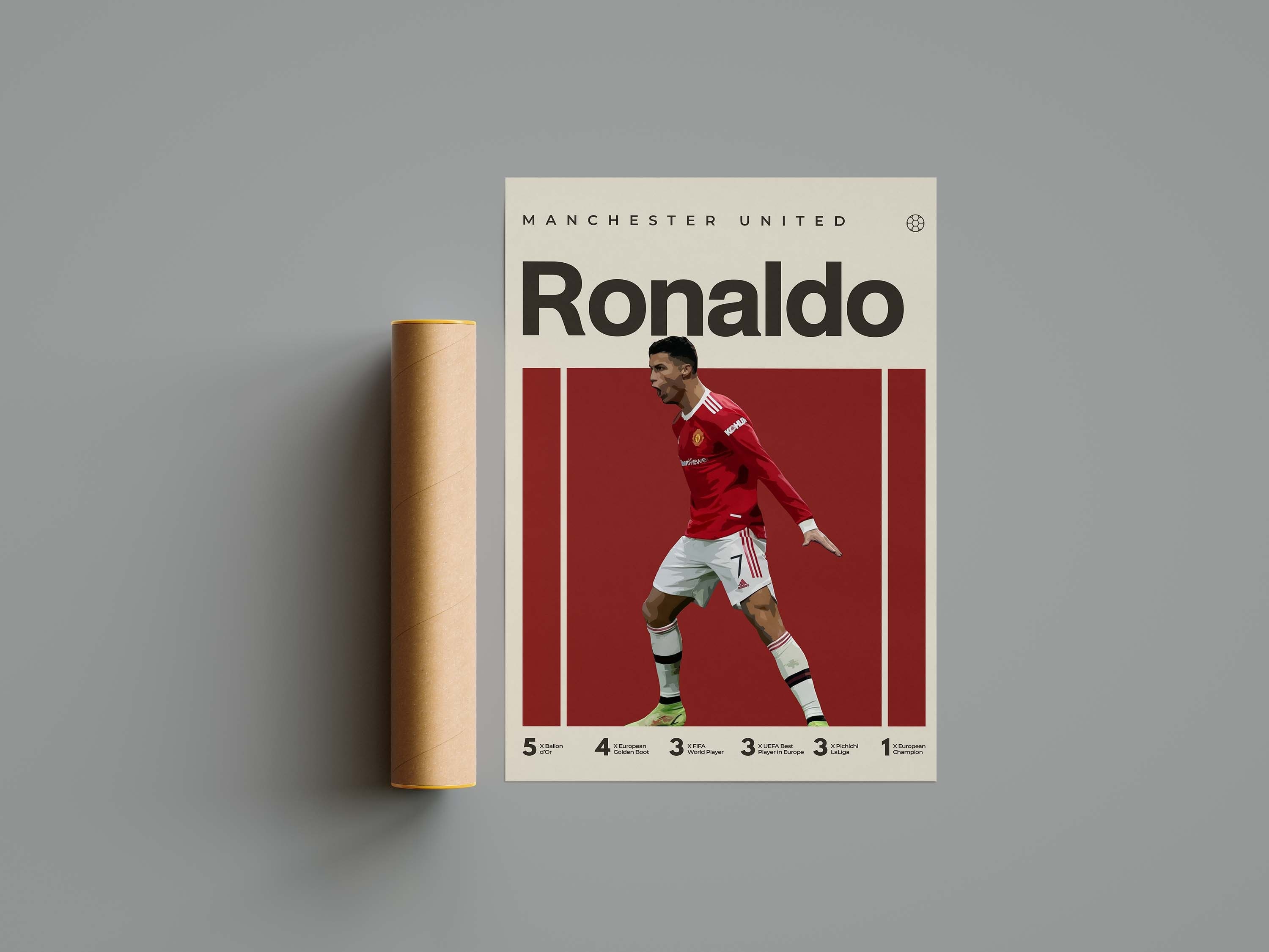 Cristiano Ronaldo Inspired Poster, Football Art Print, Manchester