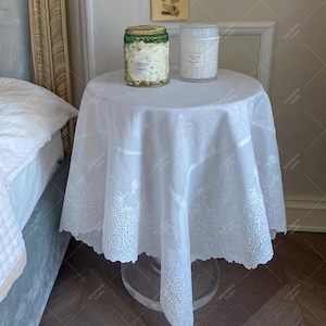 French Lace Embroidered Tablecloth: Elegant Wedding & Home Decor