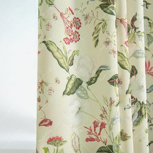 Florals Semi-Blackout Drapes for Bedroom, Farmhouse Botanical Printed Curtains for Living Room, Bedroom, Spring Window Treatments