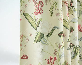 Floral Semi-Blackout Curtain: Botanical Print Drapes