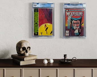 Best Graded Comic Book Wall Mount, Acrylic Display Shelf, Floating Slab Organizer, Clear Transparent Minimal Floating  - US Tariffs Prepaid