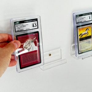 Supporto da parete per carte collezionabili PREMIUM, mensole espositive per carte, supporto da parete in acrilico per carte tcg cgc mtg psa, organizer trasparente Tag minimo