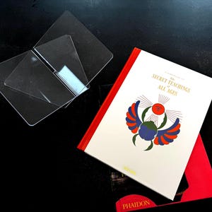 Minimalist Open Book Display Stand, Modern Cookbook Recipe Book Organizer Stand, Acrylic Transparent Book Holder, Bookshelf Décor