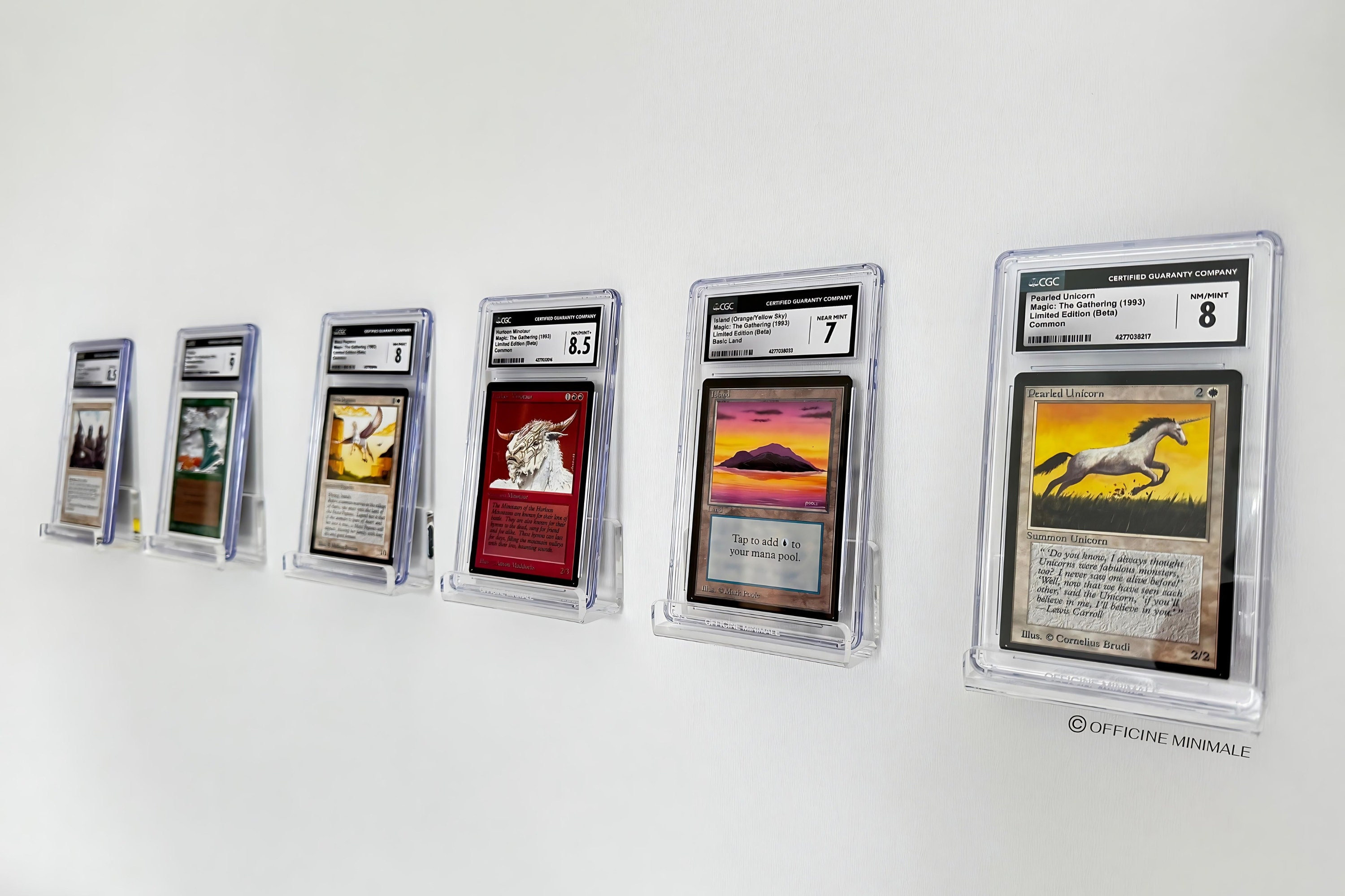 graded card wall mount CRDC 35 Baseball Display Case - Sports Card Display Case - Lockable Trading Cards Frame with UV Protection Acrylic for Display Basketball Fooball Hockey Cards-Vertical and golden oak finish Card Display (PSA/CGC) 9-Card /