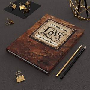 Diario personalizado para caballeros, regalo para esposos, cartas de amor, diario de compromiso matrimonial, tapa dura con apariencia de cuero rústico