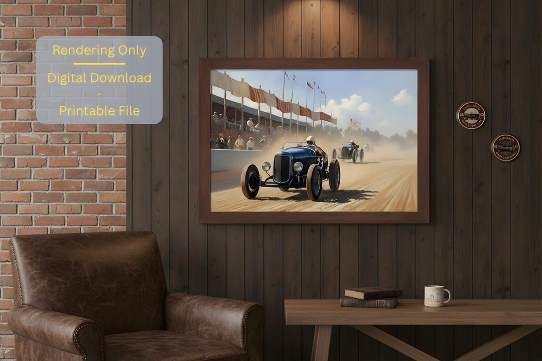 Vintage Race Car Art, 1920s Motorsport Poster, Classic Speedster Print ...