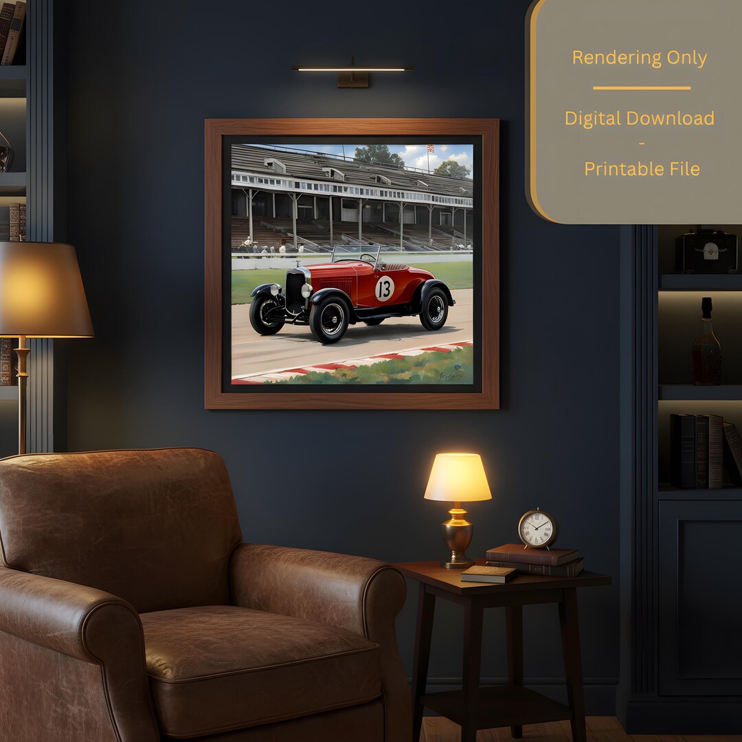 Vintage 1920s Race Car Poster, Classic Speedster Wall Art (digital ...