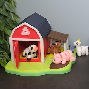 Farm House for Mini 3D Prints - 3D Printed - Pretend Play - Birthday Gift, Christmas Present, Easter, and more! Animals -Cow, Horse, Pig,etc