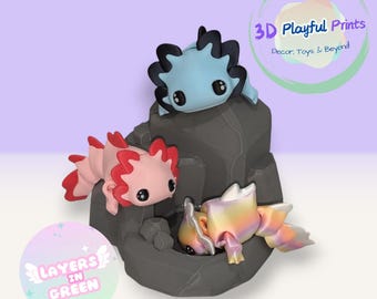 Axolotl Tadpole Articulated 3D Print by Layers In Green