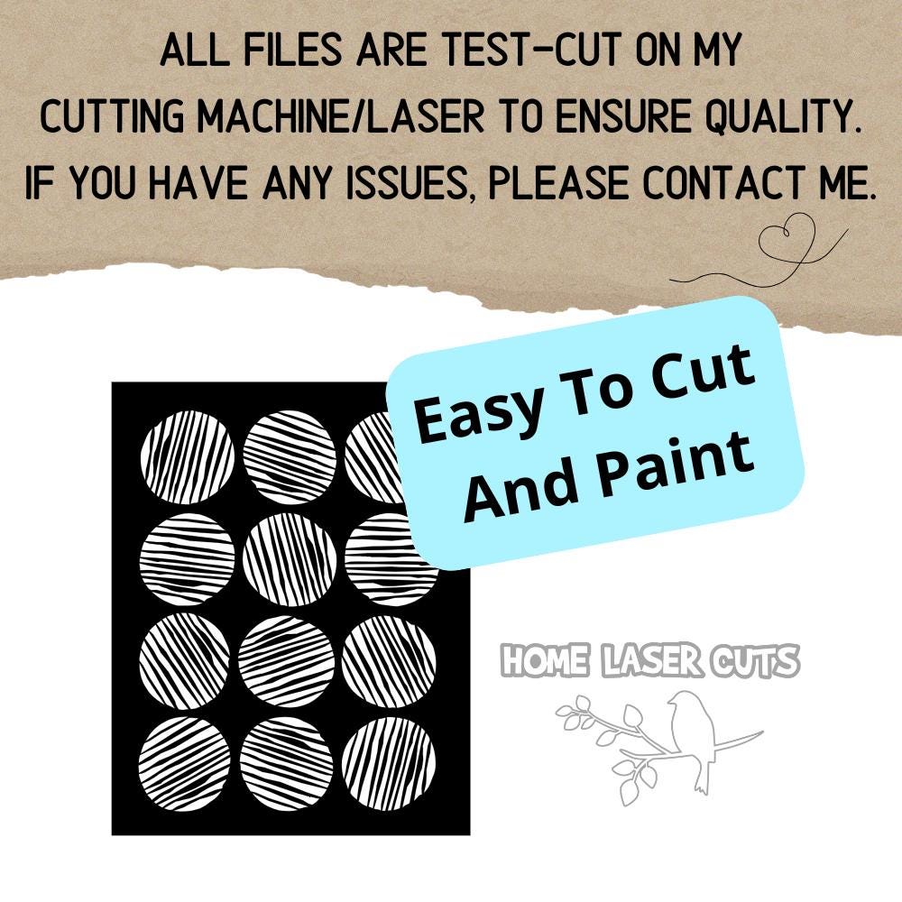 Circle Stencil SVG – Striped Circles Pattern Cutting File for Cricut ...