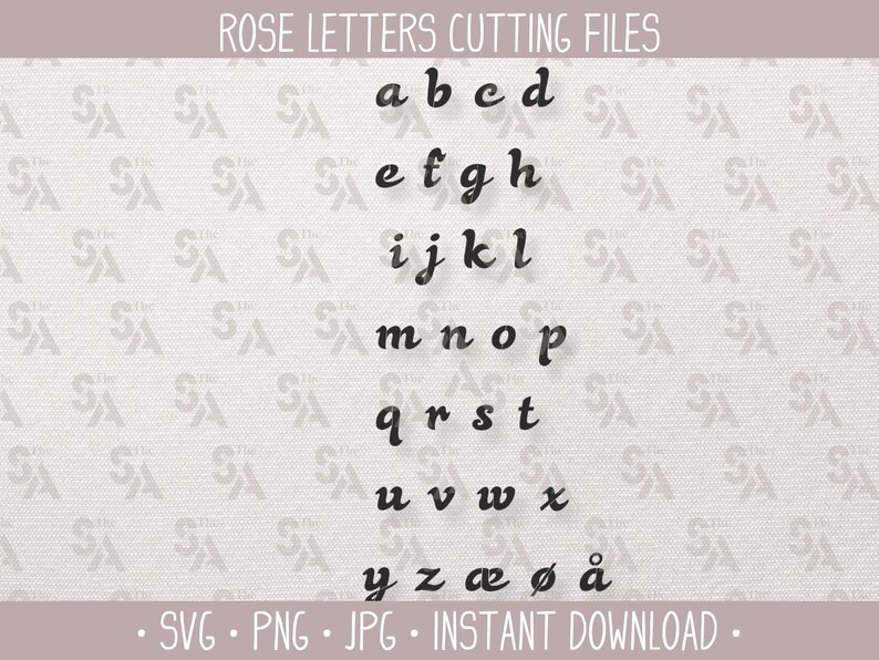 Rose Alphabet SVG Cutting File Bold Thick Swirl Letters Stencil Design ...