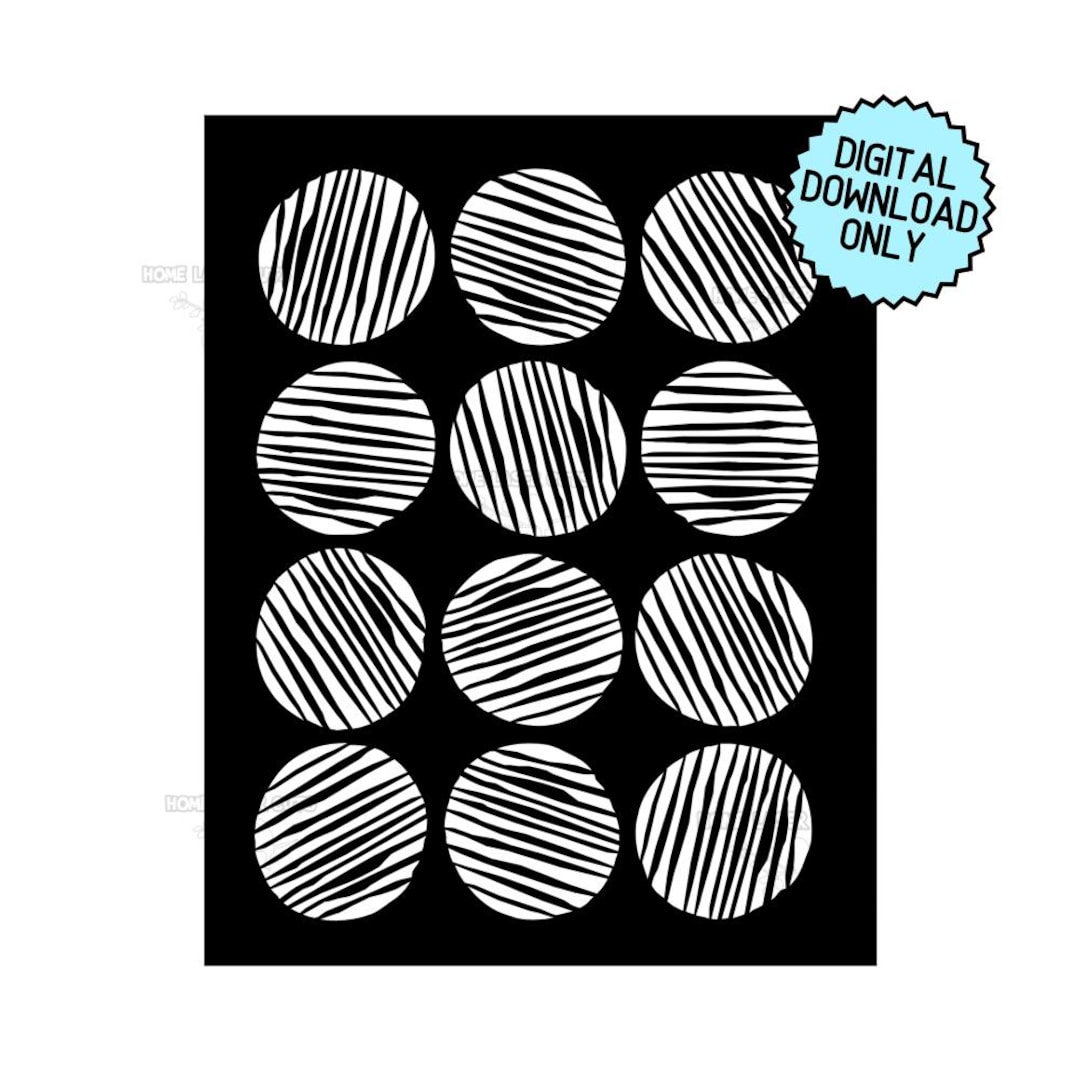 Circle Stencil SVG – Striped Circles Pattern Cutting File for Cricut ...