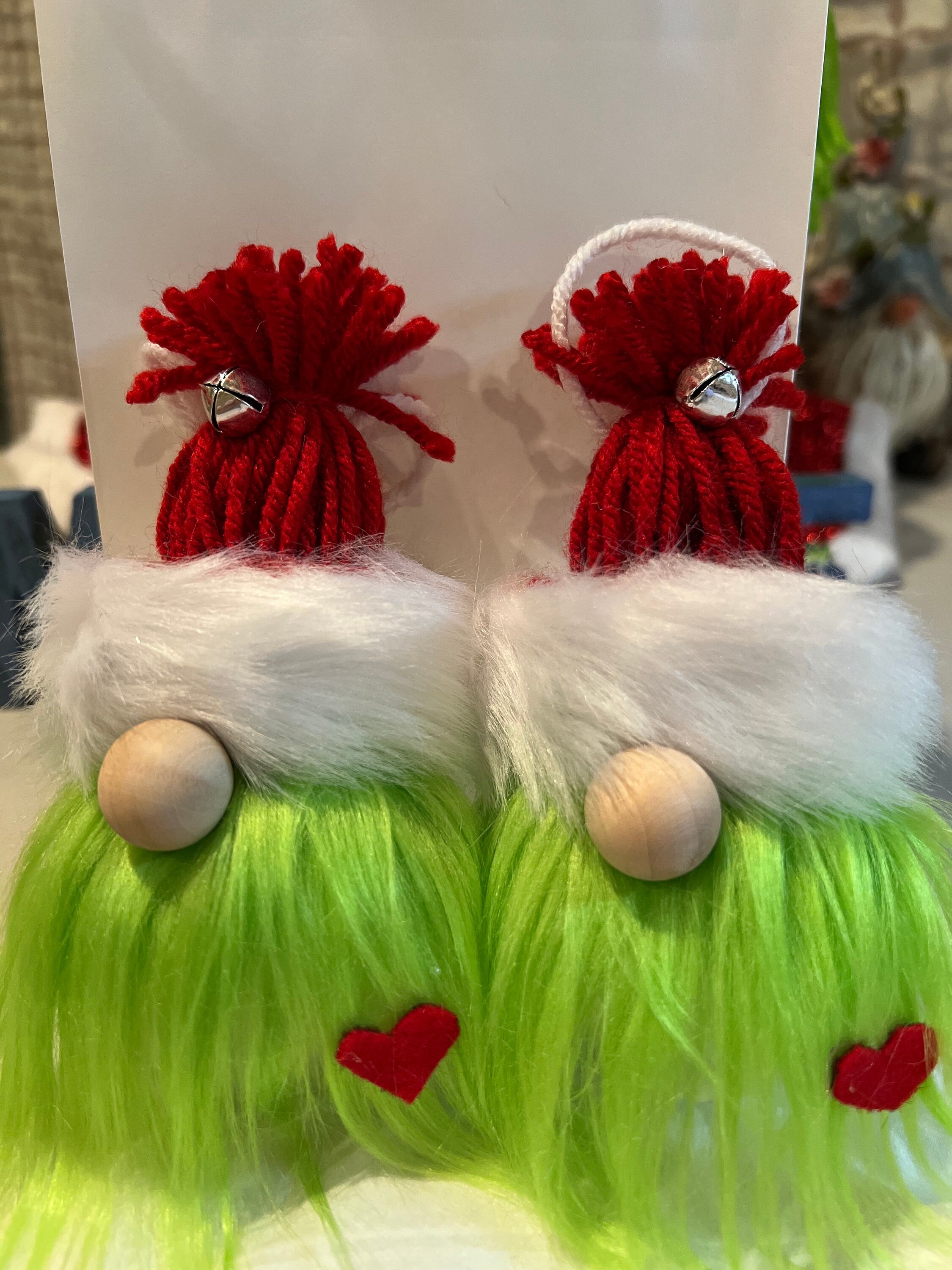 Grinch Gnome Ornament With Clear Glass Bulb - Etsy