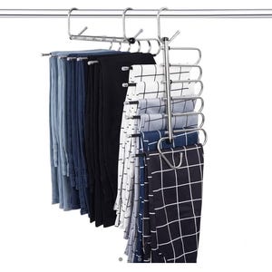 Space Saving Hanger Closet Organizer, Multi-Tier Pants Organizer, Jeans Hanger, Trouser Rack, Stainless Steel Non-Slip Wardrobe Storage