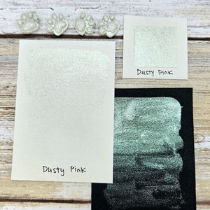 Dusty Pink | Pink Handmade Watercolor Paint | Mica Metallic | Paw Sampler | 1ml Quarter Pan | 2ml Half Pan